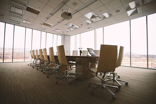 image of a conference room representing automatic doors in workplaces