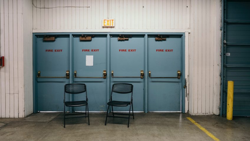 fire-rated vs fire-resistive doors; a fire door exit