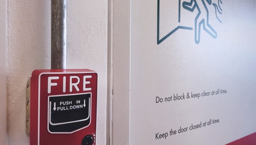 A fire door sign board